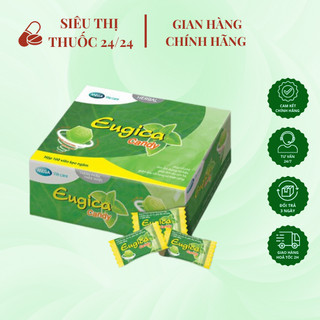 Kẹo ngậm eugica hộp 100 viên ⚡ cam kết chính hãng ⚡ kẹo ngậm hỗ trợ giảm ho, làm ấm và thông cổ họng