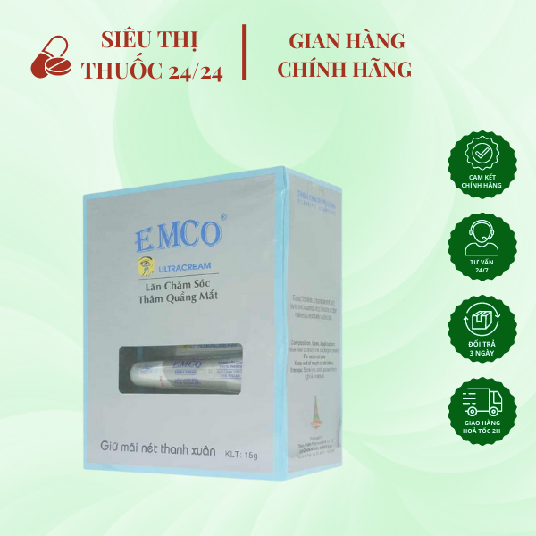 Kem bôi thâm quầng mắt Emco hộp 15g ⚡ CAM KẾT CHÍNH HÃNG ⚡ Kem bôi xóa tan các vết thâm quầng xung quanh mắt