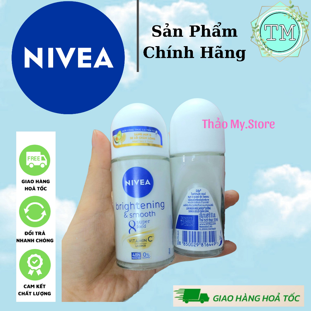Lăn Ngăn Mùi NIVEA Sáng Mịn | Mờ Thâm | Se Khít Lỗ Chân Lông (50 ml)
