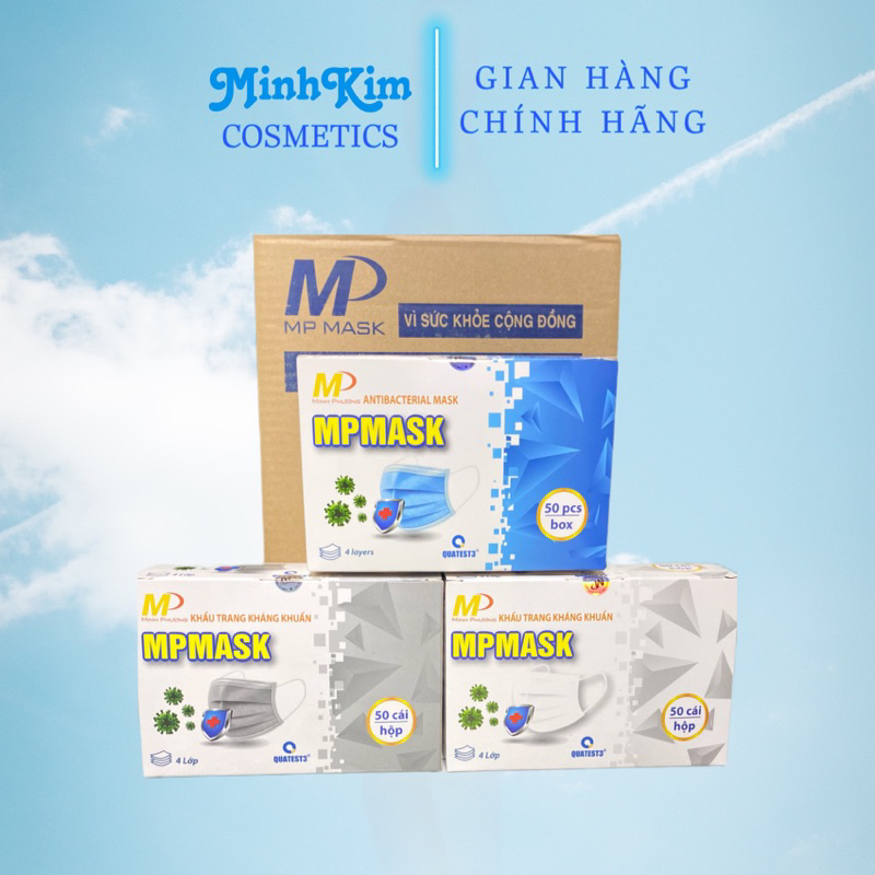 |𝗛𝗮̀𝗻𝗴 𝗦𝗮̆̃𝗻| Khẩu trang y tế Minh Phương MP mask 4 lớp,KF94 - 3 màu trắng, xanh, xám