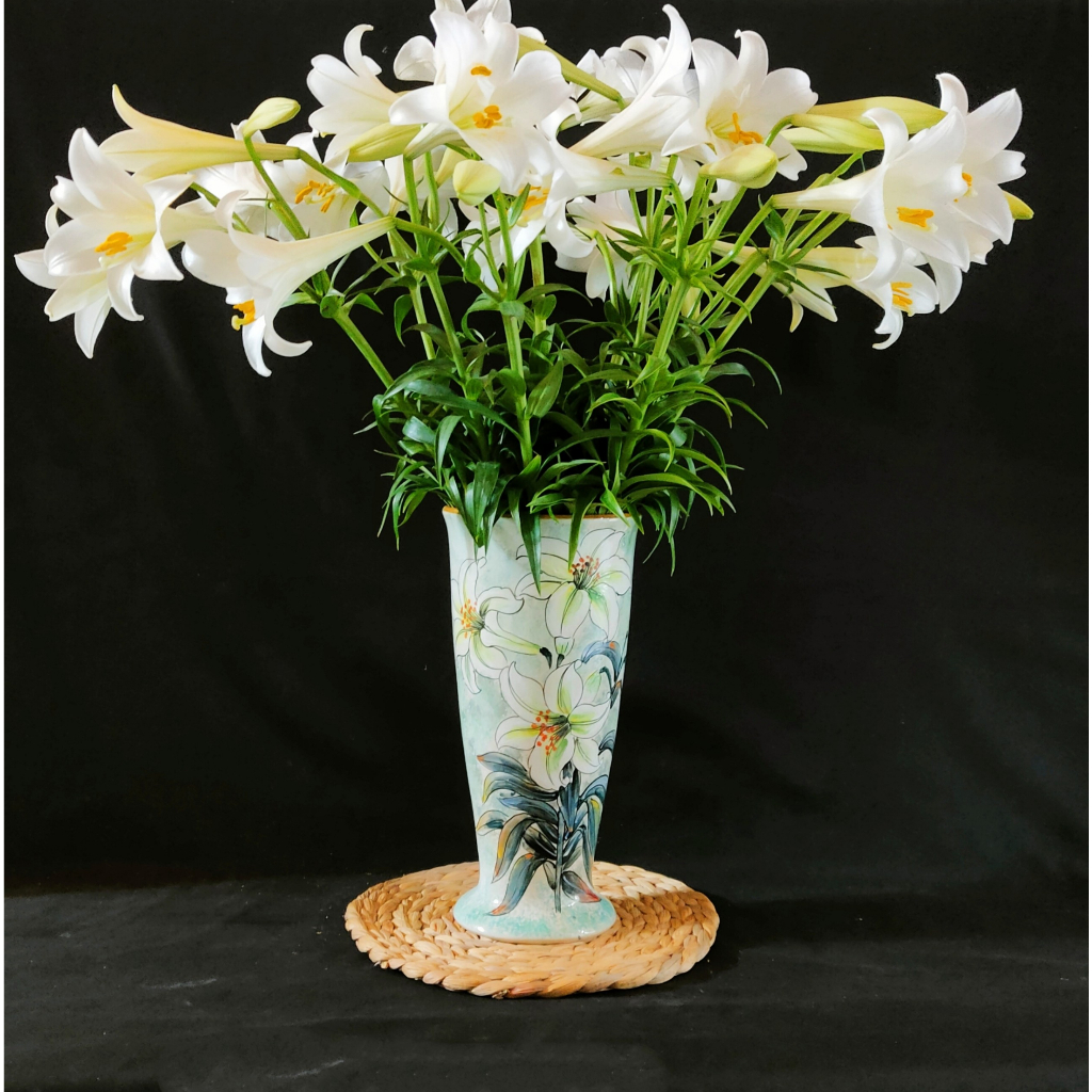 Giá Siêu Rẻ - Bình Hoa , Lọ Hoa Bát Tràng Dáng Miệng Loe Hoạ Tiết Vẽ Tay Dùng Để Decor Trang Trí Nội Thất Cắm Hoa...