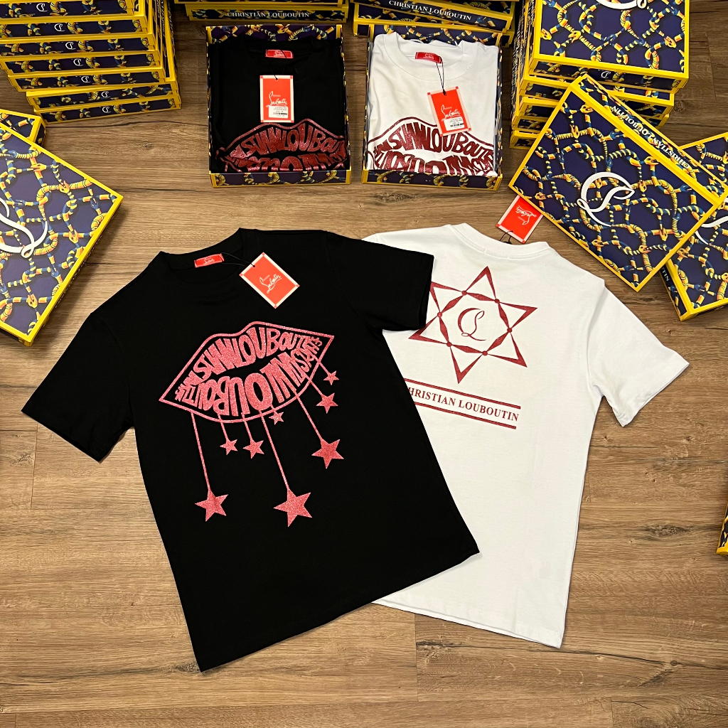 Áo LBT Môi Kim tuyến ngôi sao đỏ hai mặt vải chất COTTON 100% - Áo Phông Hưởng Đá ngôi sao kim tuyến đỏ hai mặ