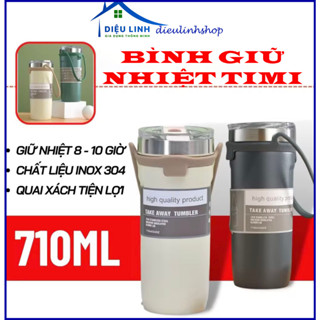  Bình nước giữ nhiệt cao cấp TUMI 710ml inox 304 có ống hút giữ nhiệt 8H - Chất liệu thép không gỉ dieulinhshop 