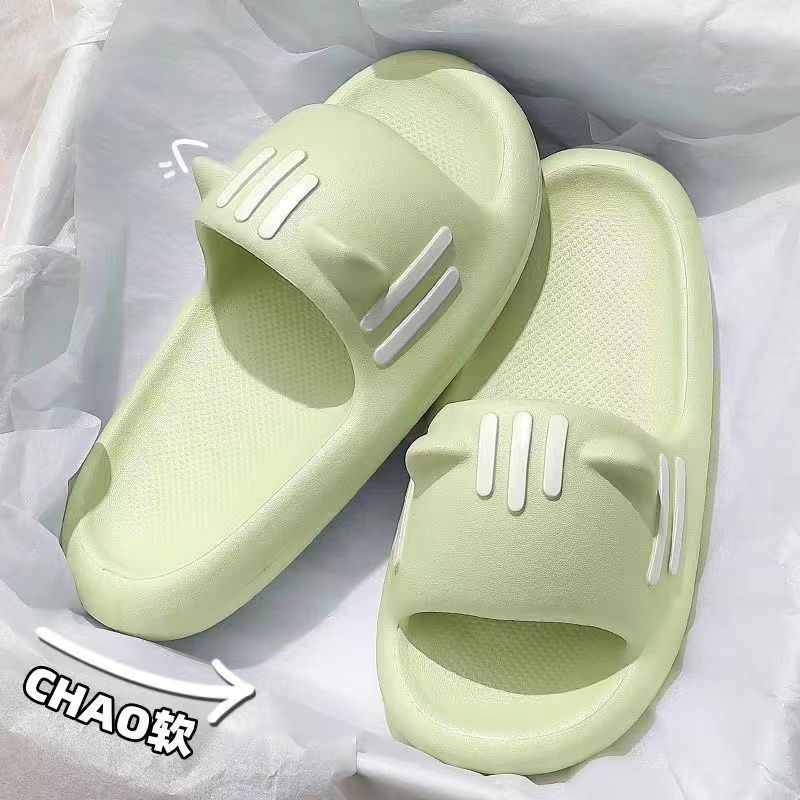 Dép Quai Ngang Nữ Phong Cách Mới Đế Dày Đính Tai Mèo Dễ Thương, Dành Cho Nữ
