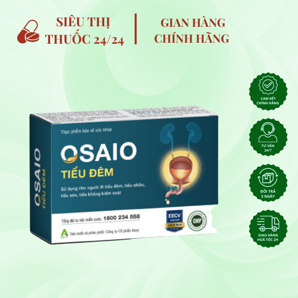 [ Hộp 30 viên ] Viên uống Osaio hỗ trợ tiểu đêm ⚡ CAM KẾT CHÍNH HÃNG ⚡ Viên uống dành cho người tiểu đêm, tiểu nhiều lần