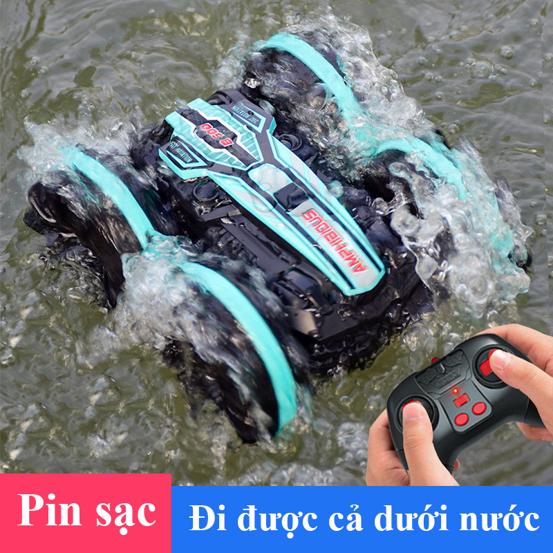 Oto Điều Khiển Từ Xa pin sạc ô tô Đồ Chơi Lội Nước & Chạy Trên Cạn Cực Ngầu Cho Bé ( Tặng kèm pin )