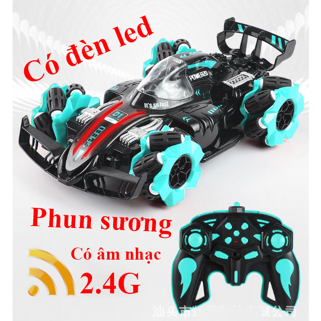 Xe đua F1 điều khiển từ xa, xoay 360 độ, có đèn, có nhạc, phun sương