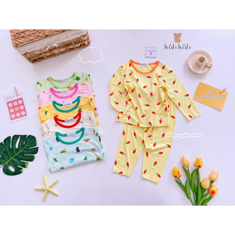 (7-28kg) Dài tay thun lạnh mã in Kidikidi