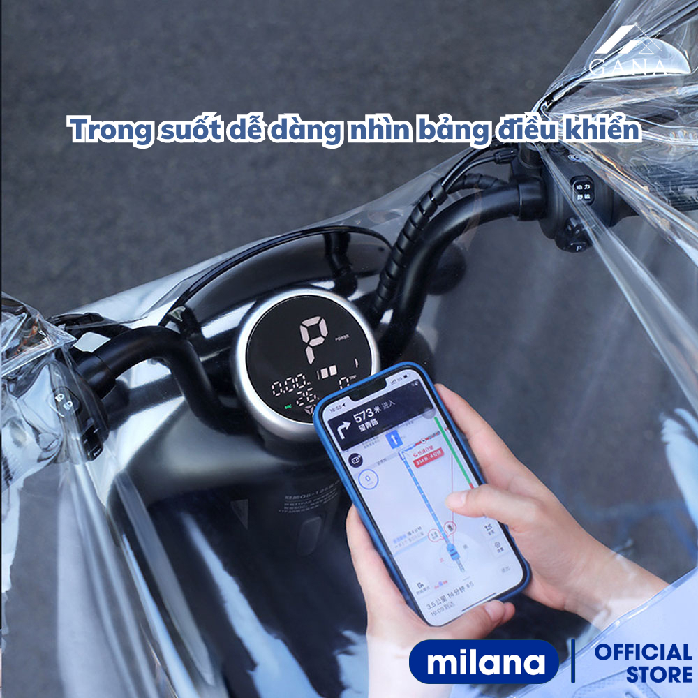 Áo mưa nửa trước trong suốt cho Mẹ và Bé, che phủ toàn thân, kèm kính chắn mưa