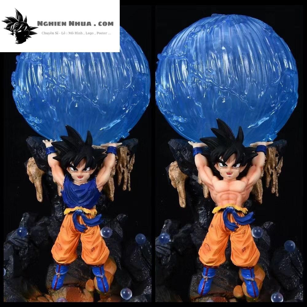 Mô hình Dragon Ball -  Mabu Béo Mabu Gầy Fide  Goku Nâng Cầu Có Led - Cao 21cm figure dragon ball