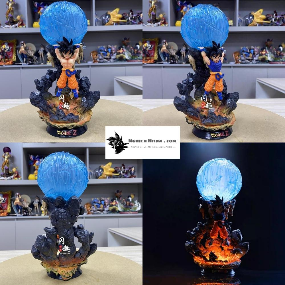 Mô hình Dragon Ball -  Mabu Béo Mabu Gầy Fide  Goku Nâng Cầu Có Led - Cao 21cm figure dragon ball