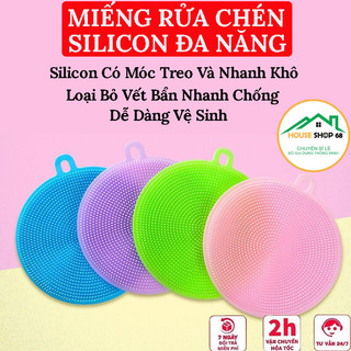 Miếng rửa chén silicon đa năng - miếng rửa bát tiện lợi - có móc treo - houseshop68