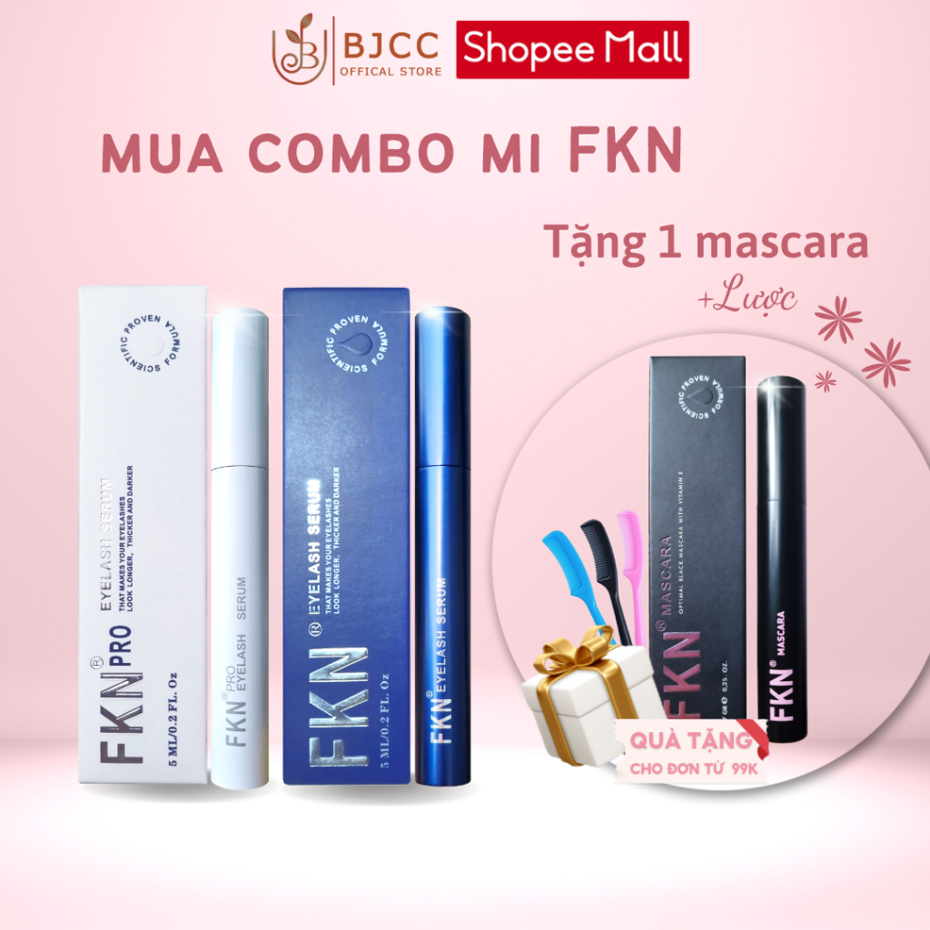 Bộ đôi dưỡng mi FKN (tặng 1 mascara FKN) dưỡng mi dài dày nhanh, được chứng nhận công bố mỹ phẩm