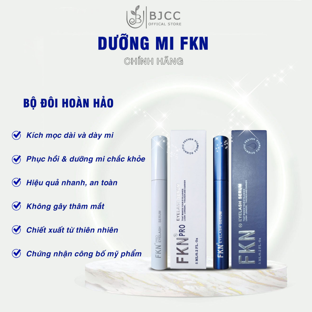 Bộ đôi dưỡng mi FKN (tặng 1 mascara FKN) dưỡng mi dài dày nhanh, được chứng nhận công bố mỹ phẩm