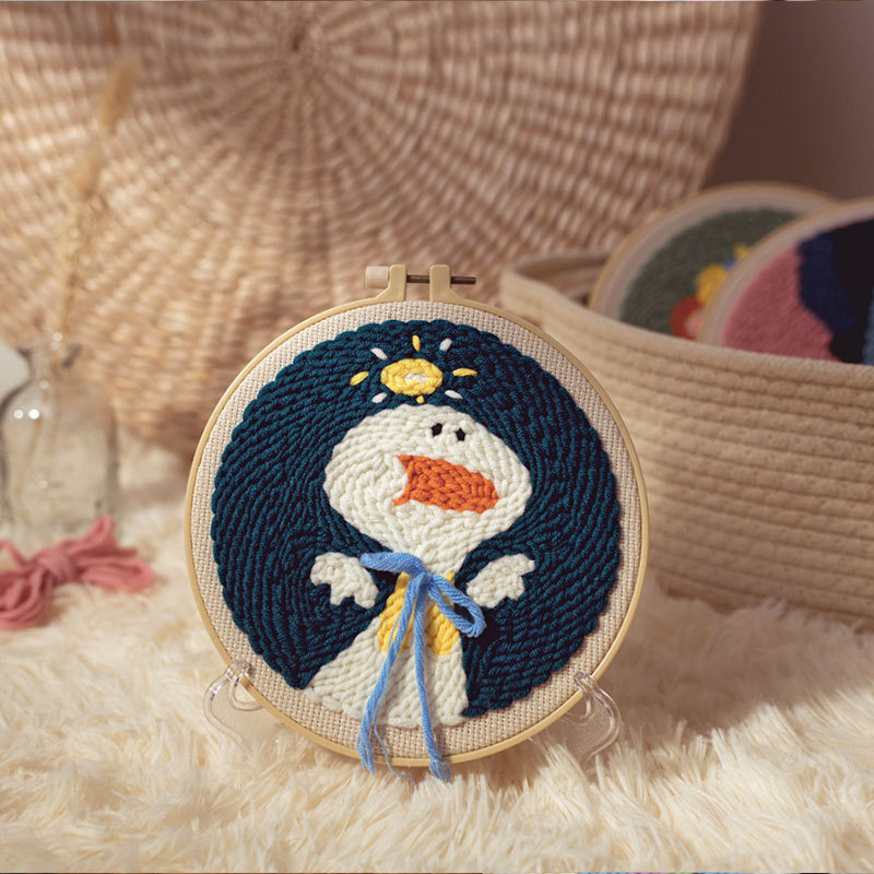 Bộ Thêu Len Xù Động Vật Dễ Thương - Punch Needle - Có video hướng dẫn, có hình ảnh thật
