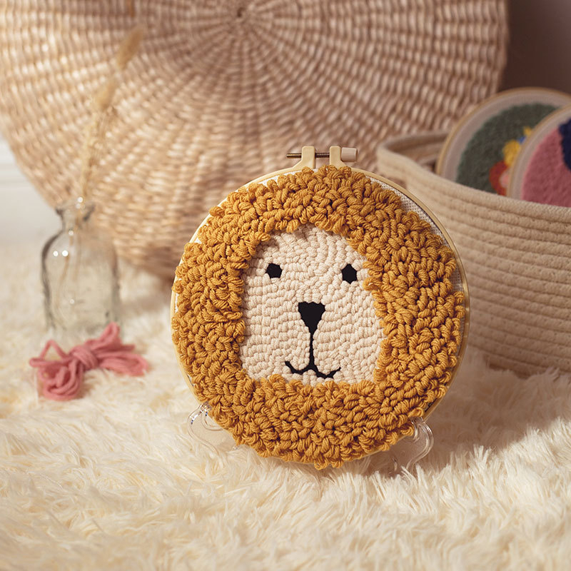 Bộ Thêu Len Xù Động Vật Dễ Thương - Punch Needle - Có video hướng dẫn, có hình ảnh thật