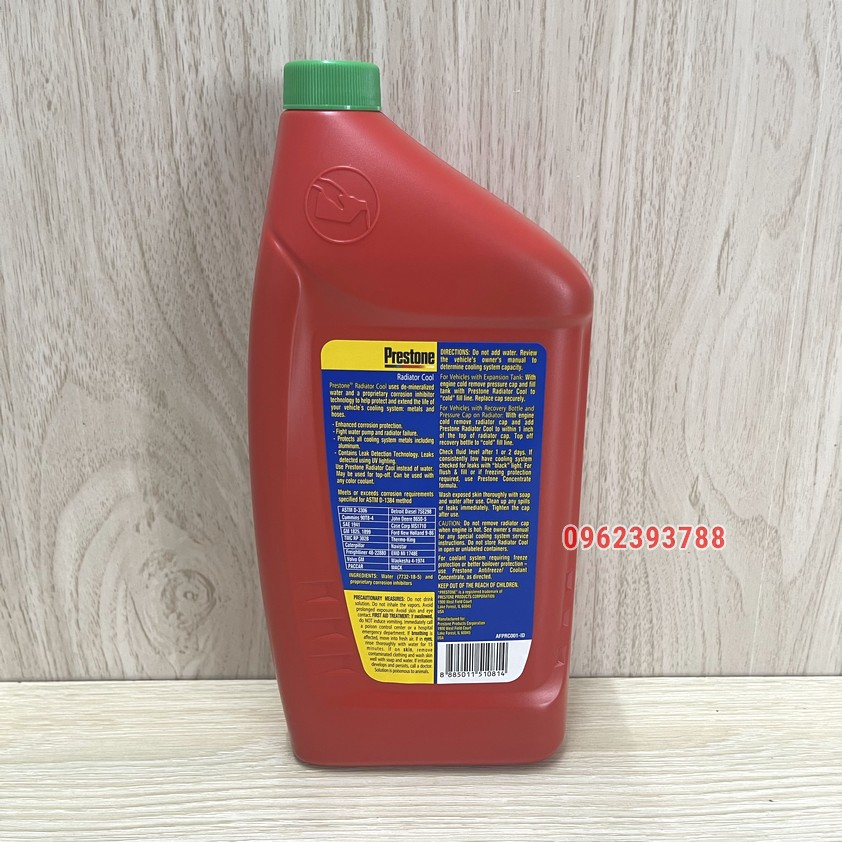 Nước làm mát Prestone xanh 1 lít