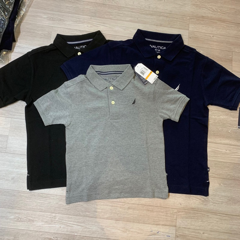 Áo cotton cổ bẻ bé trai, hàng dư