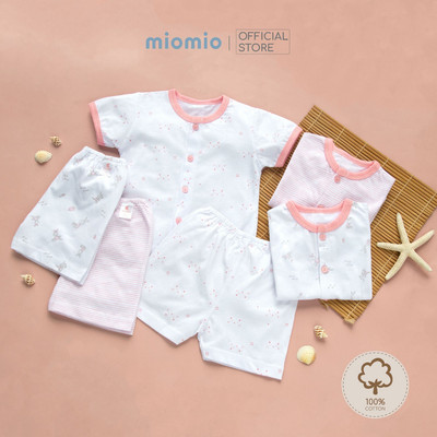 Combo 3 Bộ Quần Áo Ngắn Mùa Hè Sơ Sinh Thỏ Sọc Mèo MIOMIO Cho Bé Trai, Bé Gái (Từ 0 - 24 Tháng), Vải Cotton
