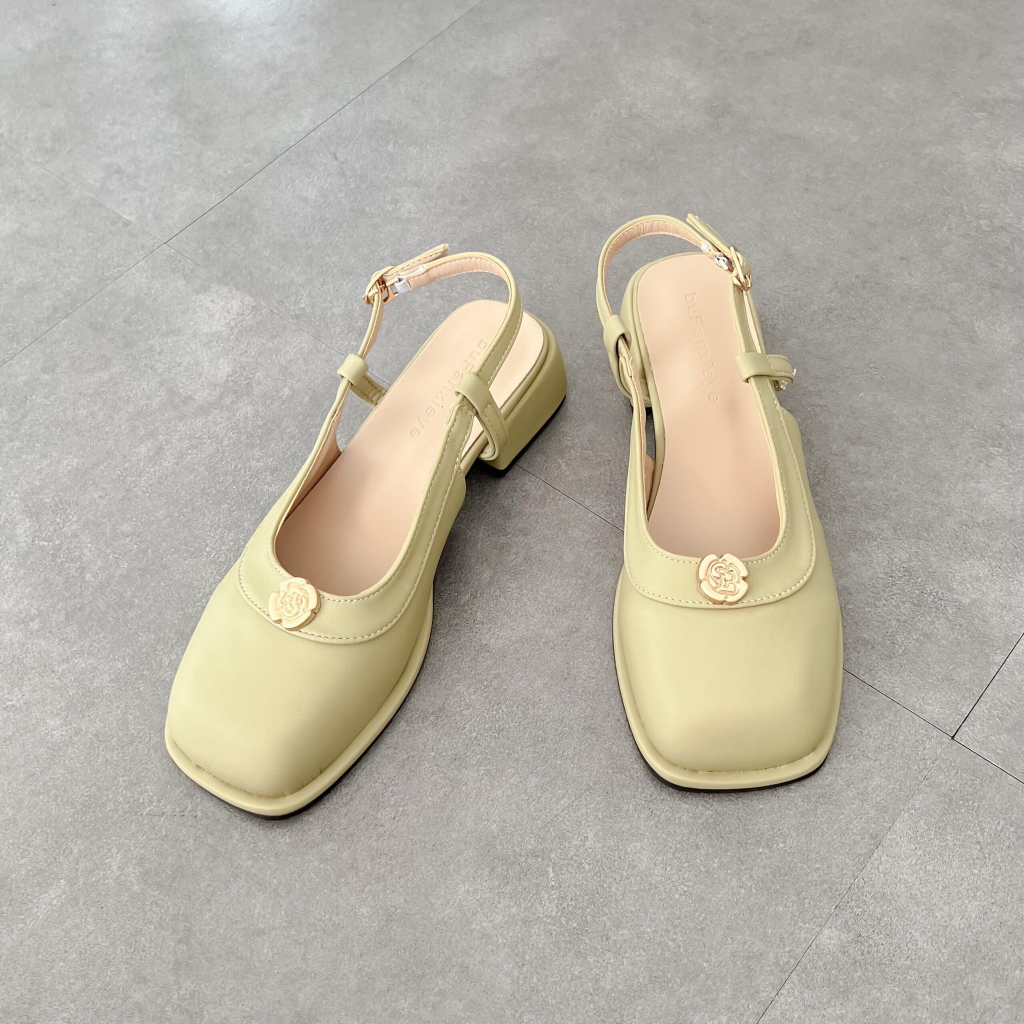 Giày búp bê nữ- C74 - GOBE - Màu nâu kem xanh