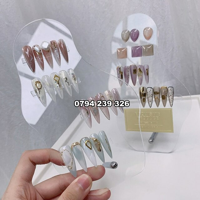 Bảng mica acrylic trưng bày mẫu móng, bảng trưng bày mẫu nail