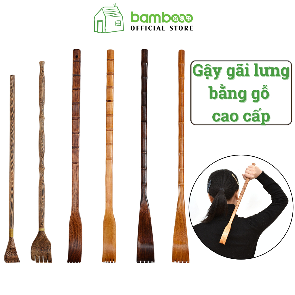 Gậy gãi lưng BAMBOOO ECO bằng gỗ dụng cụ đa năng cho gia đình quà tặng ông bà bố mẹ