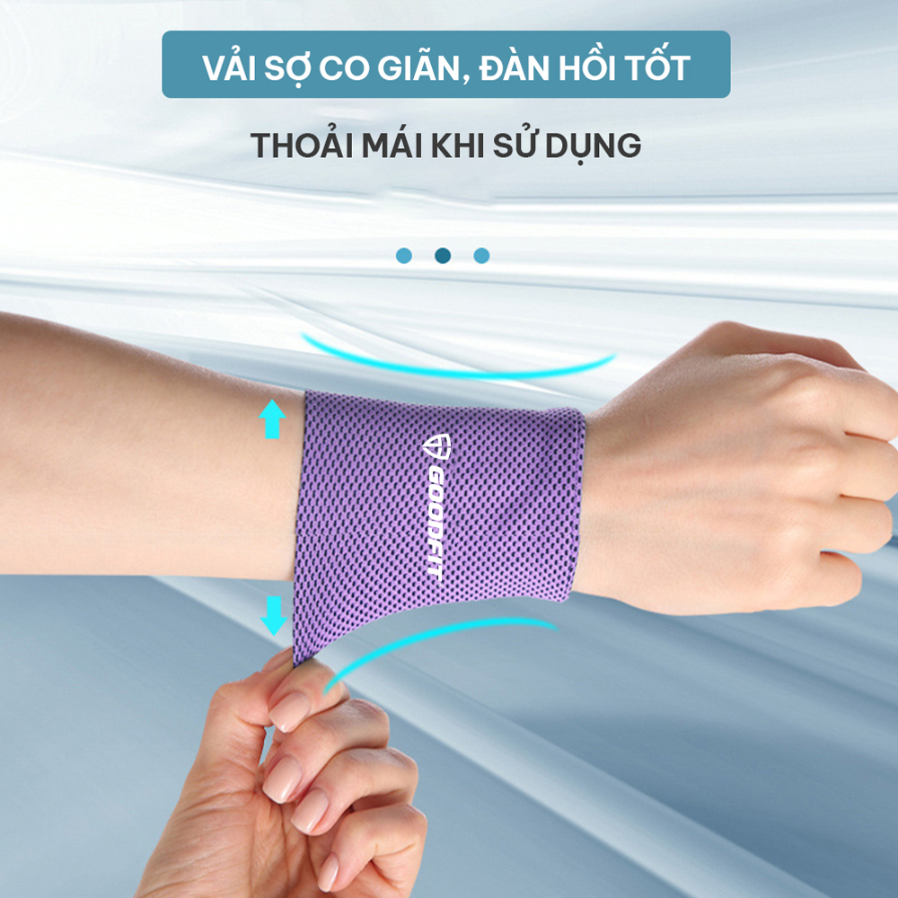 Băng đeo cổ tay thấm mồ hôi GoodFit GF308W nhanh khô, thoáng khí khi chơi thể thao
