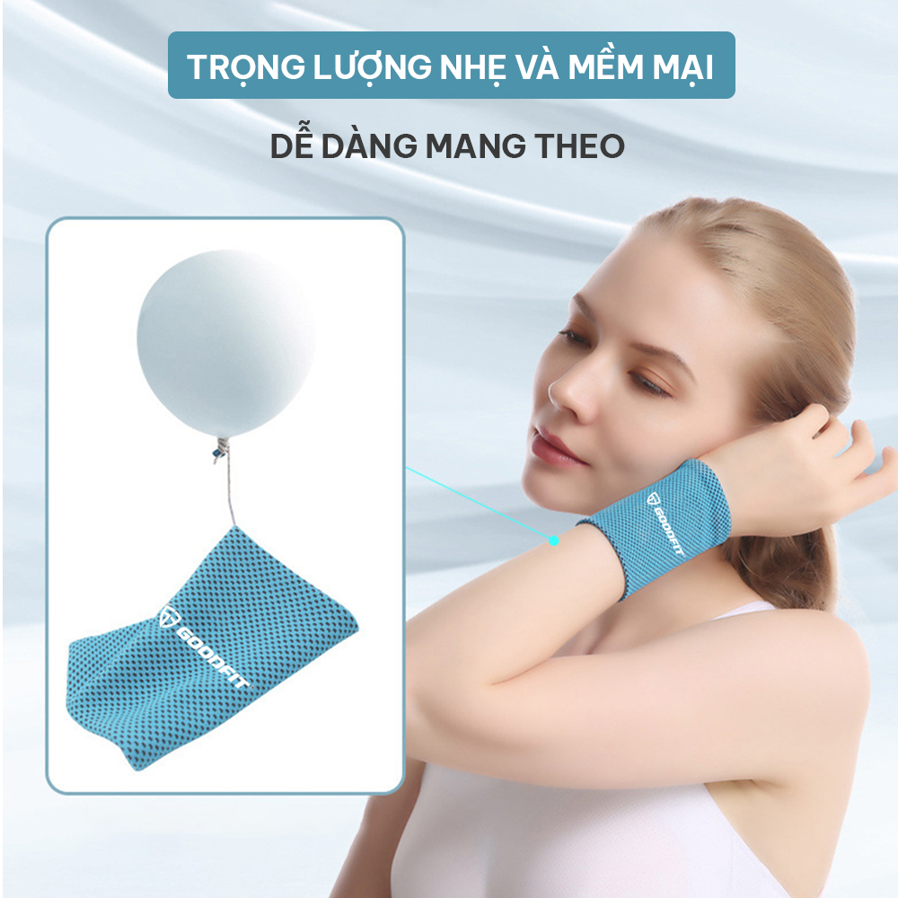 Băng đeo cổ tay thấm mồ hôi GoodFit GF308W nhanh khô, thoáng khí khi chơi thể thao