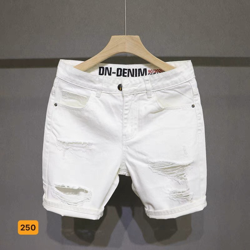 Quần short jean nam xước chất bò - quần short demin lửng nam co giãn thời trang cao cấp Pn_shop90 ms255