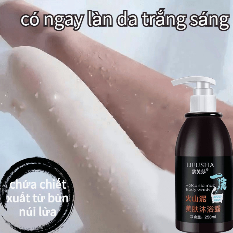 ⚡WEBONE⚡Sữa Tắm Trắng Da Volcanic Mud Shower Gel 250Ml Tẩy Tế Bào Chết Làm Trắng Da Dưỡng Ẩm Toàn Thân Nhanh Chóng