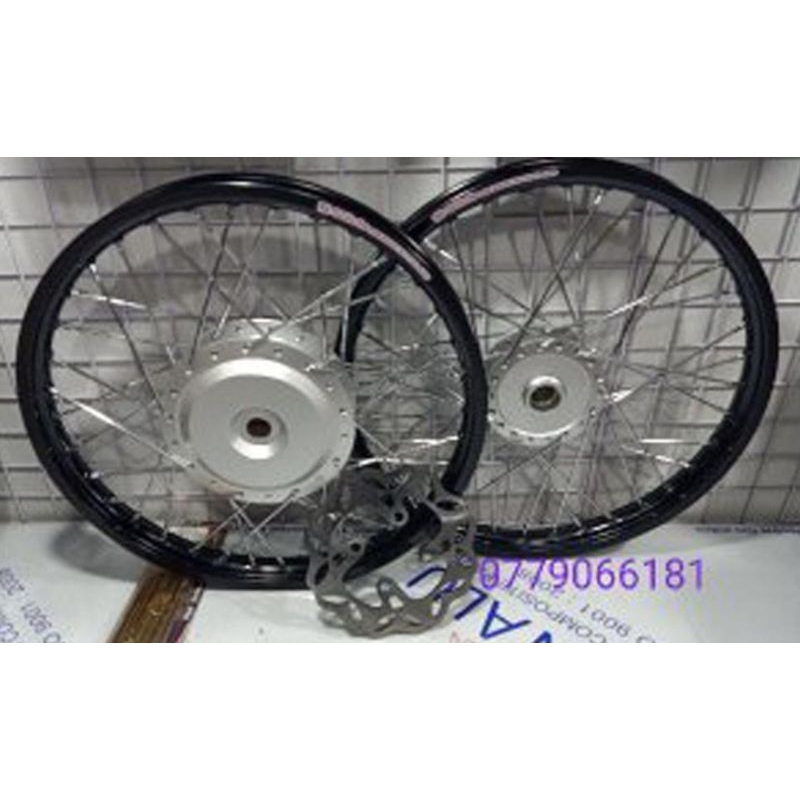 Bánh căm Vario Vision Click Luvias Mio Novo kèm đĩa kiểu niềng nhôm 17 thái đùm mạ crôm gắn như zin không chế