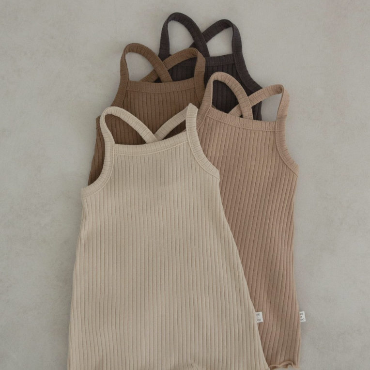 Bodysuit hai dây Hàn Quốc cho bé - Peekaboo Mango