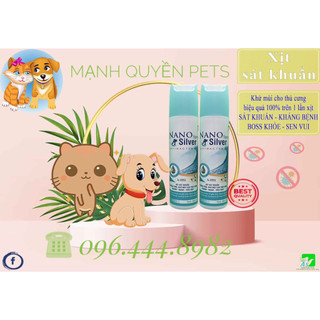 Xịt khử mùi hôi chó mèo, xịt kháng khuẩn nano bạc