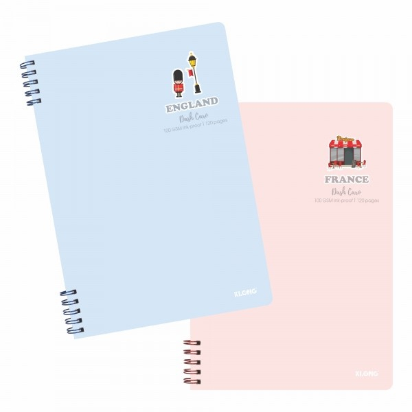 Sổ lò xo kép 2 đầu Caro nét đứt 6x6 mm B5 120 trang Ms 504, tập vở Klong viết không cộm tay 100gsm