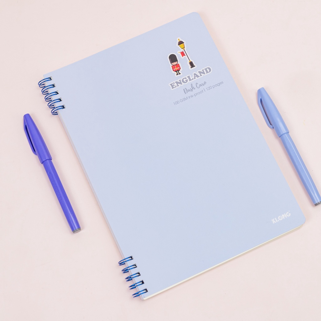 Sổ lò xo kép 2 đầu Caro nét đứt 6x6 mm B5 120 trang Ms 504, tập vở Klong viết không cộm tay 100gsm