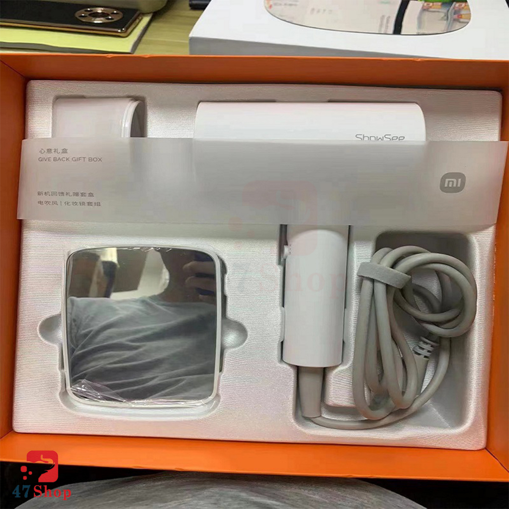 Máy Sấy Tóc Xiaomi Showsee A1-W Ion Âm Chống Khô Tóc, Công Suất Lớn 1800W - Kèm hộp quà tặng gương cao cấp