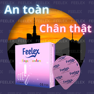 Bao cao su ngón tay Feelex finger nhiều gel, hương dâu hộp 12 bcs