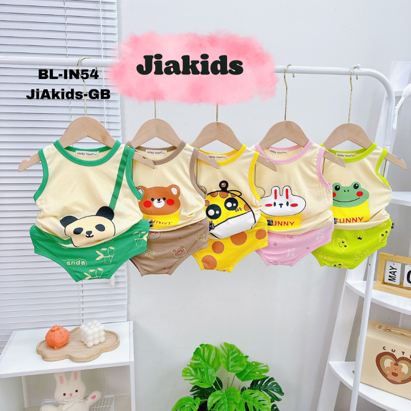Bộ Ba Lỗ Quần Chip MinkyMom In Hình Động Vật Đáng Yêu Cho Bé Trai Bé Gái
