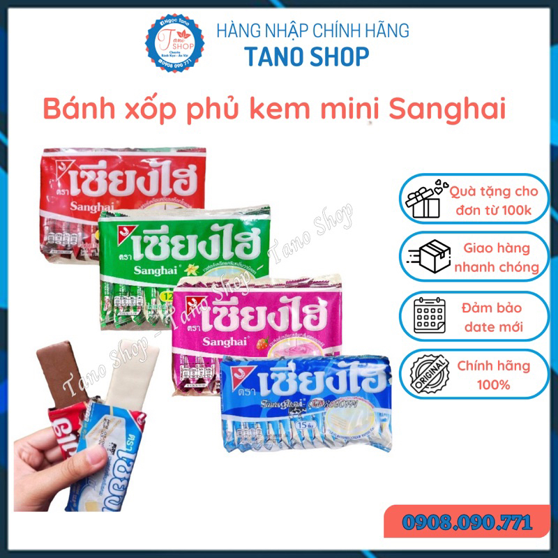 Bánh xốp phủ kem mini Jumbo Sanghai Thái Lan - 72g, ăn vặt ngon rẻ TaNo