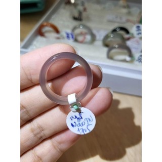 Nhẫn Agate - Mã não xám, trong đẹp