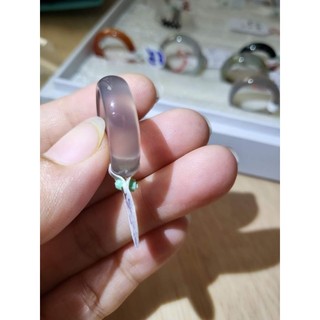 Nhẫn Agate - Mã não xám, trong đẹp