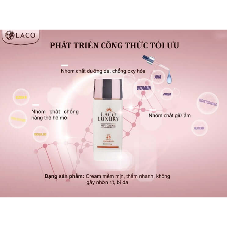 Kem Chống Nắng LACO Luxury Sun Cream 50ml SPF45 PA++++ 50ml