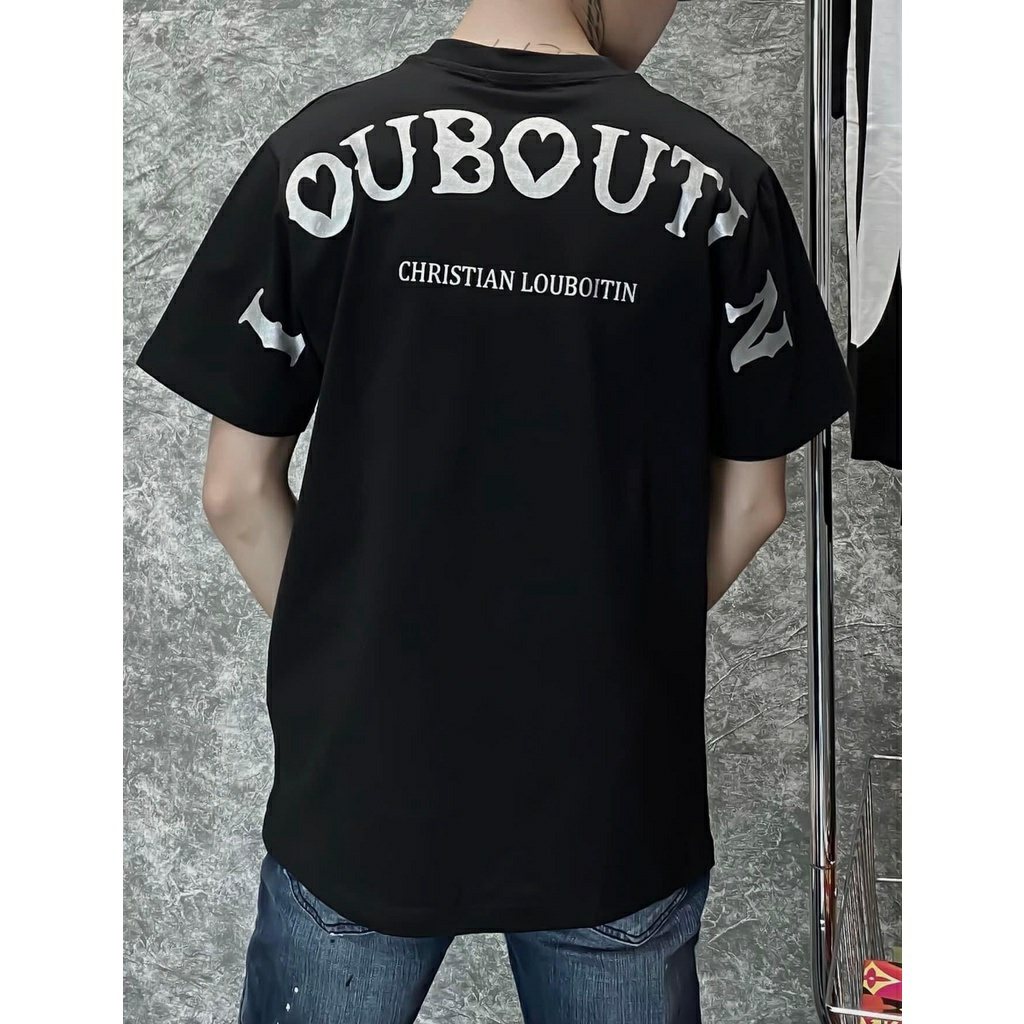 Áo thun LC phối in kim tuyến ngang tay chất liệu cotton siêu đẹp, Áo Phông Unisex Nam Nữ