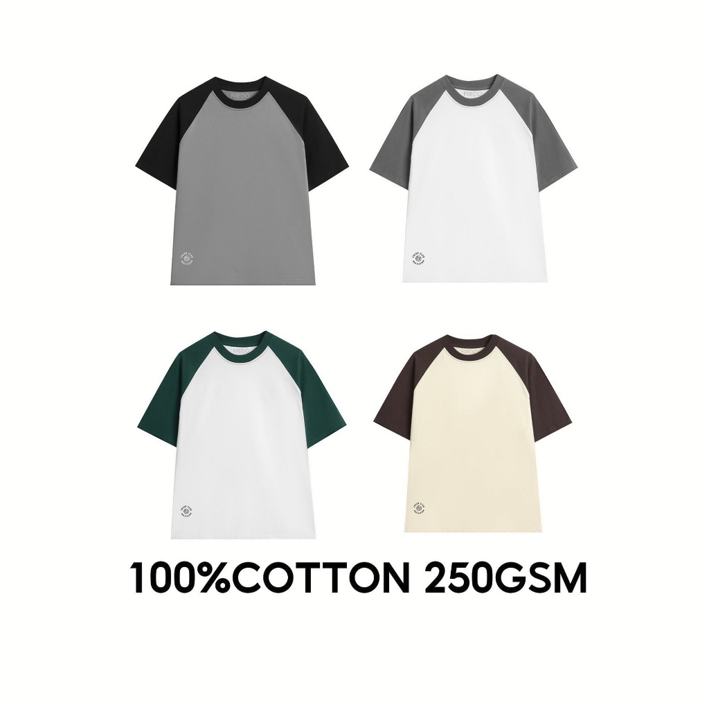 Áo Thun Raglan Version 2 Premium 100% Cotton 250GSM FREDO