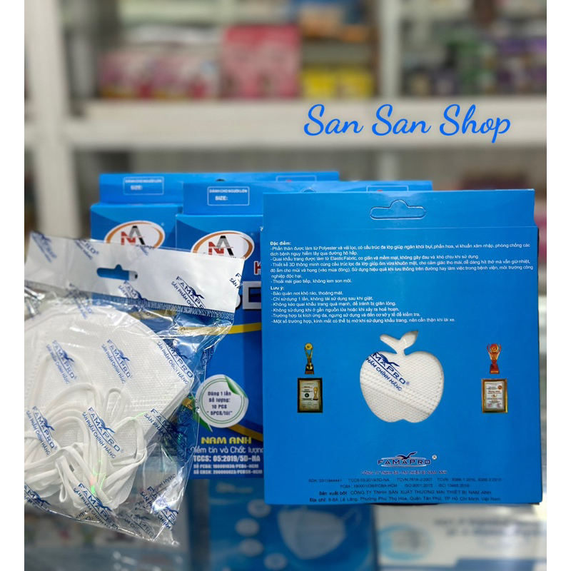 KHẨU TRANG 5D MASK FAMAPRO NAM ANH QUAI THUN ,LỌC KHUẨN ,MÙI VÀ BỤI