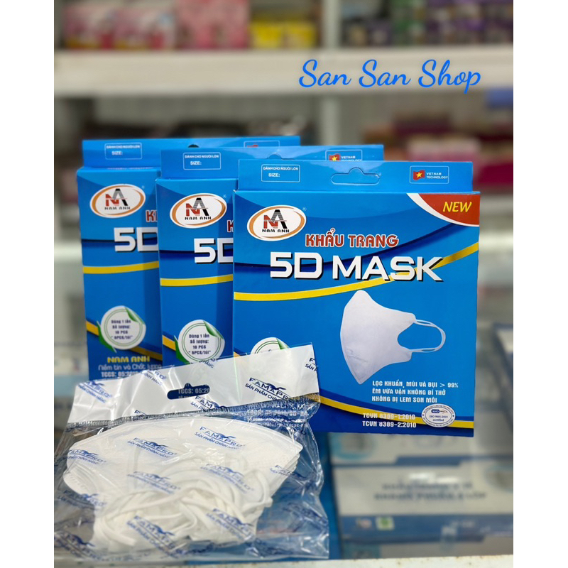 KHẨU TRANG 5D MASK FAMAPRO NAM ANH QUAI THUN ,LỌC KHUẨN ,MÙI VÀ BỤI