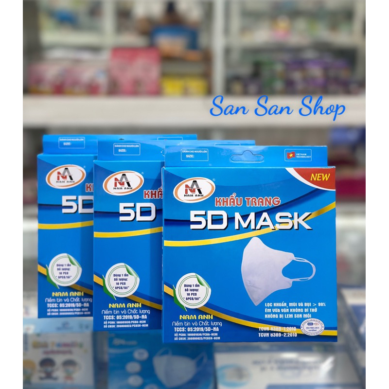 KHẨU TRANG 5D MASK FAMAPRO NAM ANH QUAI THUN ,LỌC KHUẨN ,MÙI VÀ BỤI