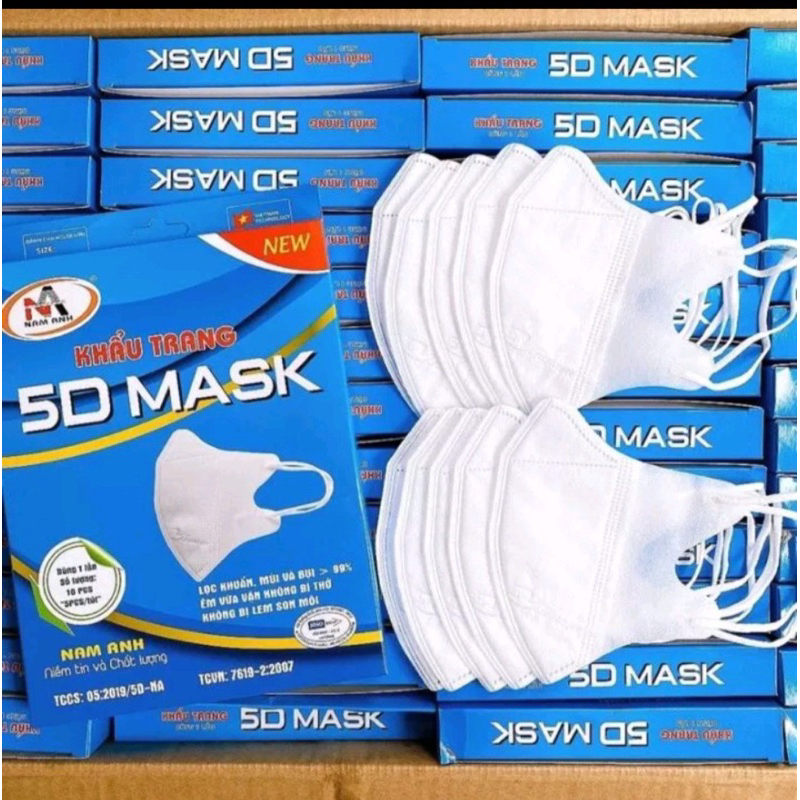 KHẨU TRANG 5D MASK FAMAPRO NAM ANH QUAI THUN ,LỌC KHUẨN ,MÙI VÀ BỤI (HỘP 10 CÁI )