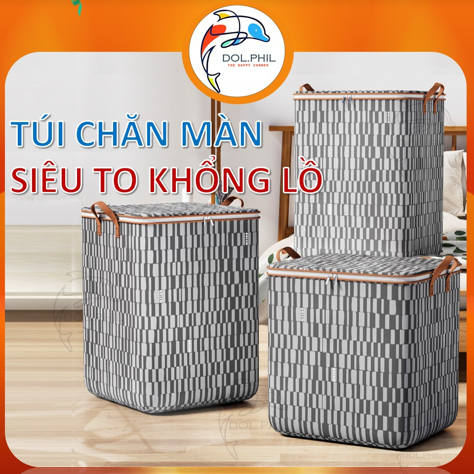 Túi Đựng Chăn Màn 140l Dol.phil Store Túi Đựng Quần Áo To Chăn Màn Cỡ Lớn Có Nắp Dây Kéo 2 Chiều Họa Tiết Đẹp Chống Ẩm