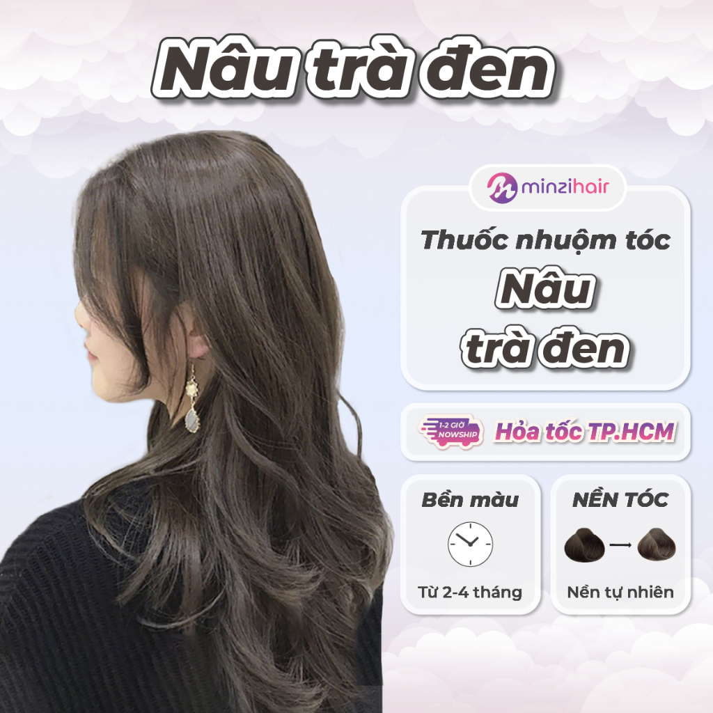 Thuốc Nhuộm Tóc Nâu Trà Đen - Lên Từ Nền Đen Không Cần Tẩy - Minzihair, Minzihair HCM